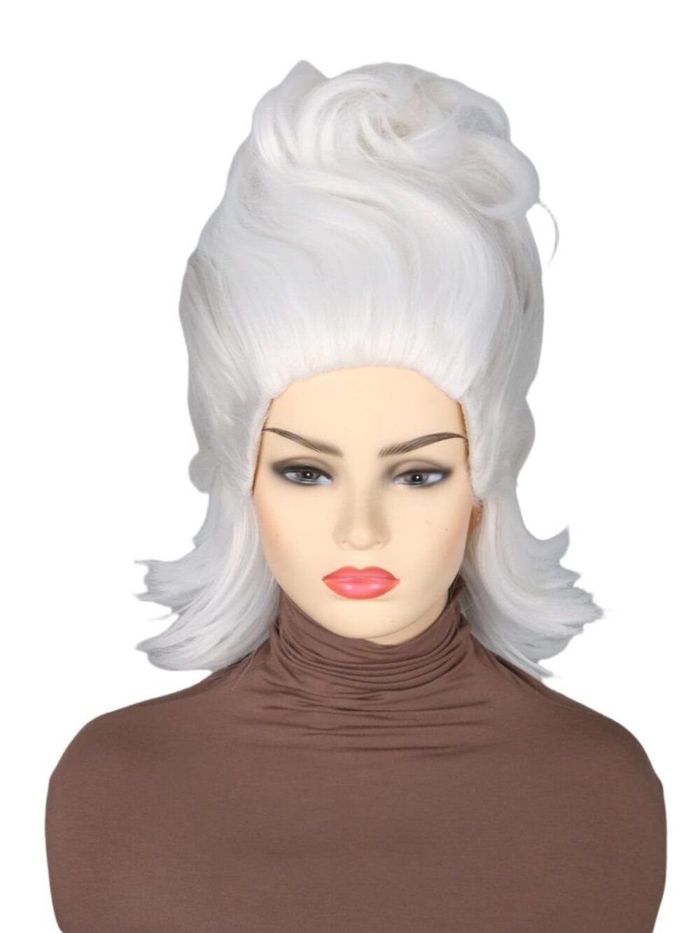 Women's White Short Cosplay Halloween Costume Wig With Necklace Earrings